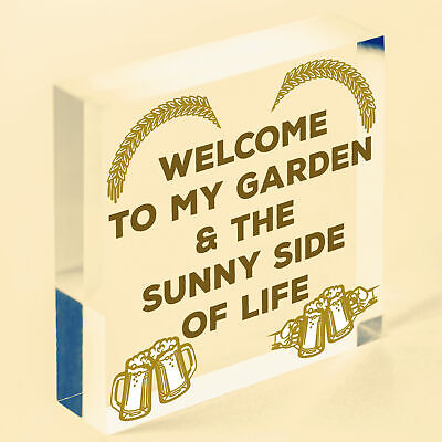 Welcome To My Garden Plaque Outdoor Shed Sign Novelty Chic Decor Friendship Gift