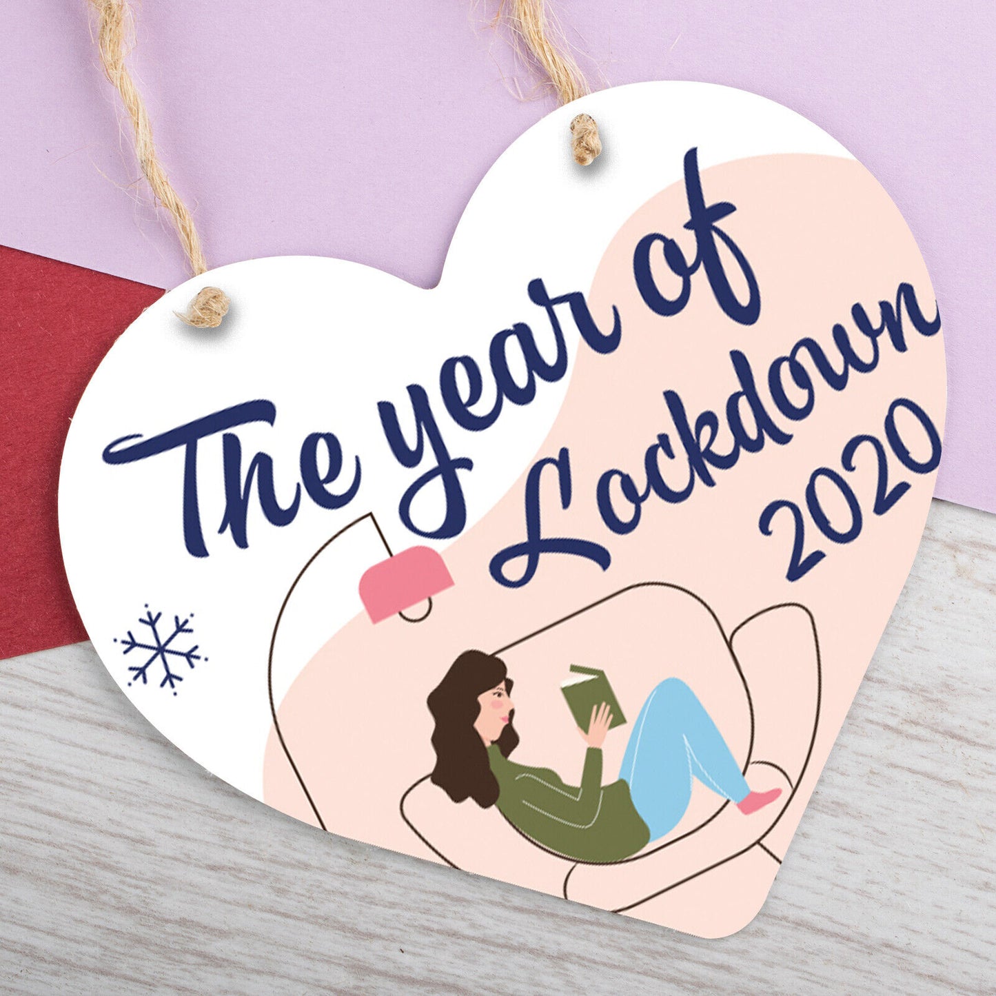 The year of Lockdown Heart Hanging Sign 2020 Friend Gifts Keepsake