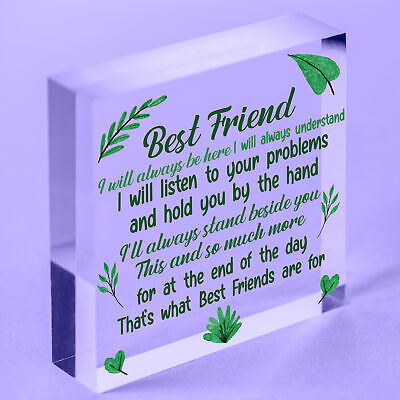 Best Friend Gift Friendship Plaque Wooden Heart Birthday Thank you Keepsake Poem