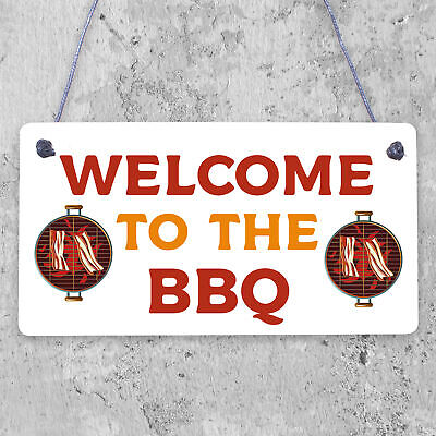 Welcome To The BBQ Sign Engraved Garden Signs And Plaques Man Cave Shed Sign