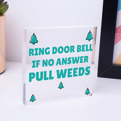 Funny Ring The Door Bell Wall Door Gate Sign Garden Shed Mum Home FRIEND Gift