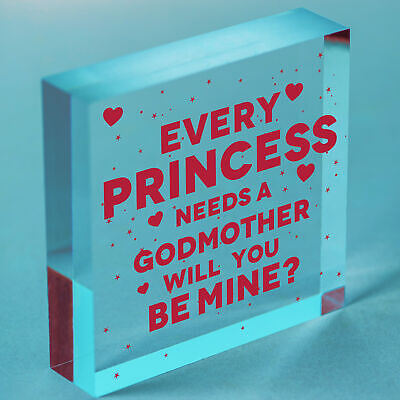 Will You Be My Godmother Plaque Godmother Wood Heart Godmother Asking Request