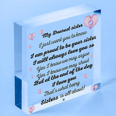 Sister Gift Birthday Gift For Sister Keepsake Poem Wooden Heart Friendship Sign