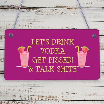 Funny Vodka Sign Man Cave Home Bar Pub Plaque Decor Alcohol Friendship Gifts