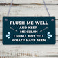 Toilet Flush Me Well Sign Funny Novelty Loo Door Hanging Home Gift Bathroom