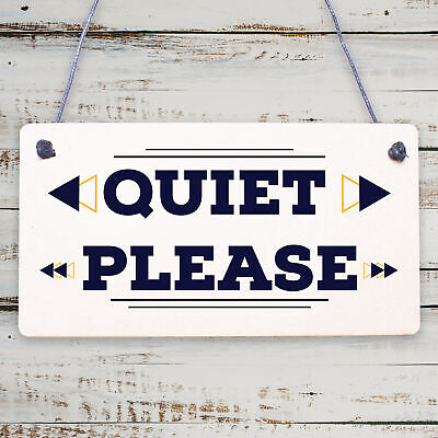 QUIET PLEASE Do Not Disturb Hanging Door Plaque Salon Treatment Bedroom Sign