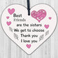 Best Friend Sister Friendship Gifts Wood Heart Birthday Christmas Thank You Gift