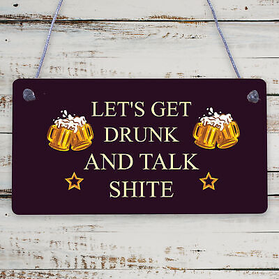 Funny Alcohol Sign Man Cave Home Bar Pub Hanging Plaque Vodka Gin Beer Christmas