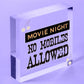 MOVIE NIGHT SIGN Cinema Room Man Cave Plaque Home Decor Keepsake