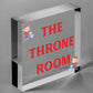 The Throne Room Novelty Wooden Hanging Plaque Funny Restroom Bathroom Door Sign