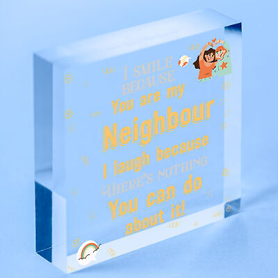 Best Neighbour Funny Gifts Wood Heart Birthday Christmas Gift For Best Neighbour