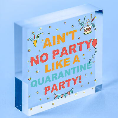 Novelty Quarantine Birthday Gifts Wooden Heart Quarantine Party Birthday Decor