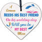 Best Friend Will You Be My Best Man Wood Heart Wedding Favour Invite Asking Gift