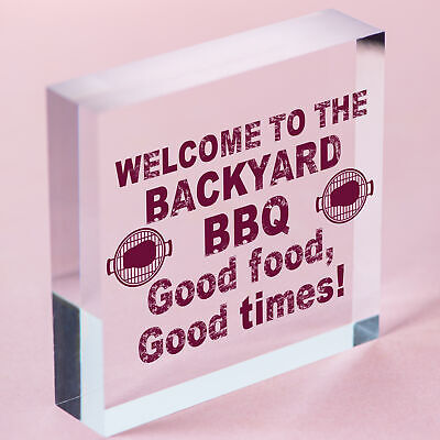 Backyard BBQ Sign Funny Garden Shed Man Cave Sign Gift For Men New Home Gift