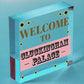 Welcome To Cluckingham Palace Novelty Wooden Hanging Plaque Chicken Hen Sign