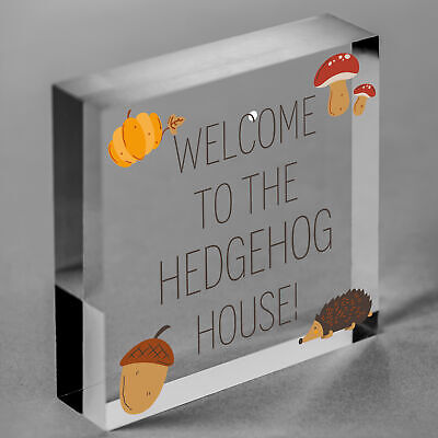 Welcome Hedgehog Sign Hanging Garden Shed Plaque Hedgehog Gift Family Gift