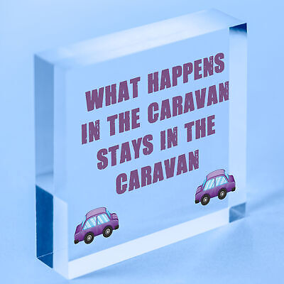 WHAT HAPPENS IN THE CARAVAN Funny Caravan Door Sign Home Decor Gift