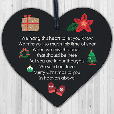 In Memory Of Mum Dad Nan Memorial Heart CHRISTMAS Tree Decoration Baubles