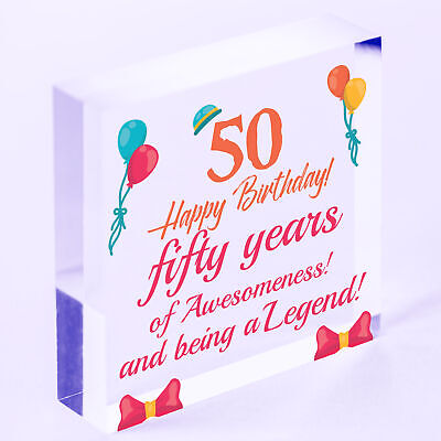 50th Birthday Gifts For Men Women Wood Heart Funny 50th Birthday Decorations