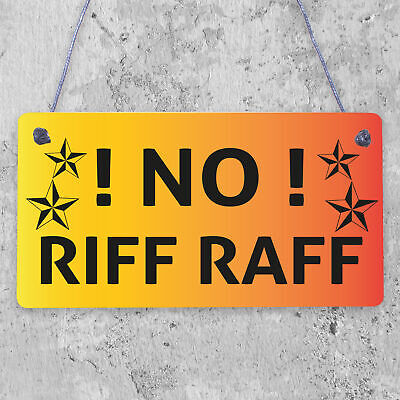 NO RIFF RAFF Bar Pub Shed Hanging Sign Man Cave Gifts For Him Home Bar Sign