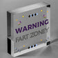 WARNING FART ZONE Funny Man Cave Sign Gaming Gift For Men Him Boys Bedroom Sign