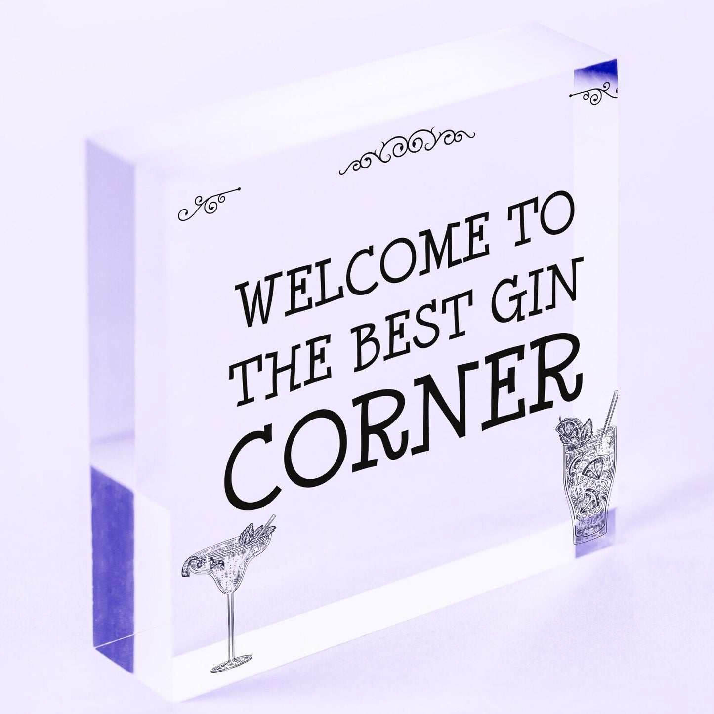 Best Gin Corner Sign Shabby Chic Home Bar Garden Shed Sign Alcohol Gin Gift