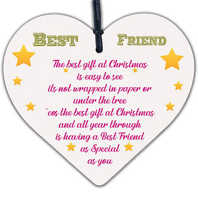 Christmas Gifts For Friend Christmas Card Friendship Thank You Wood Heart Plaque