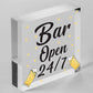 Bar Sign Pub Club Home Bar Open Display Hanging Plaque Kitchen Friendship Gift