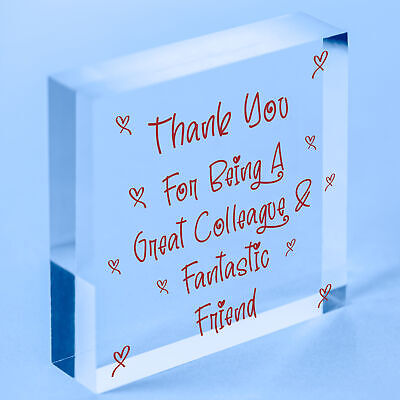 Great Colleague Friend Wooden Heart Sign Novelty Friendship Gift Leaving Job