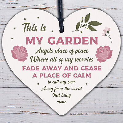 My Garden Novelty Heart SummerHouse Friendship Sign Garden Shed Gift For Women