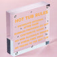 Chalkboard Hot Tub Rules Hanging Plaque Summer House Garden Sign Gift