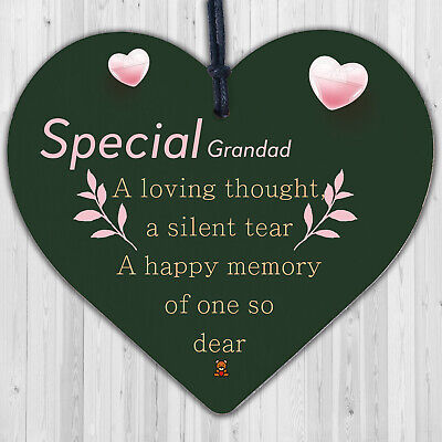 Grandad Memorial Decorations Birthday Xmas Tree Baubles Wooden Grandparent Gift