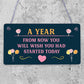 A Year From Now Wooden Hanging Plaque Inspirational Quote Friendship Gift Sign