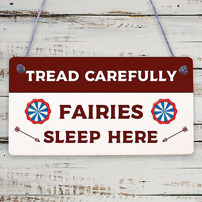 Fairies Sleep Here Garden Shed Fairy Shabby Chic Sign Plaque Home Gift Friend