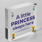 Princess Sleeps Plaque Door Nursery Bedroom Sign Gift Baby Girls Fairytale Decor