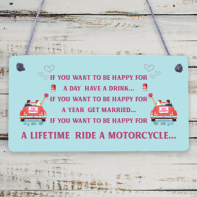 Motorcycle Enthusiast Funny Motorbike Man Cave Hanging Sign Garage Vintage Gift