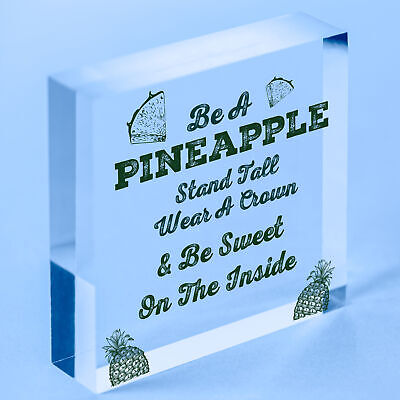 Be A Pineapple Novelty Wooden Hanging Heart Plaque Sign Funny Friendship Gift