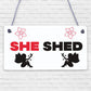 She Shed Woman Cave Garden Mum Sister Friendship Hanging Plaque Home Gift Sign