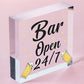 Bar Sign Pub Club Home Bar Open Display Hanging Plaque Kitchen Friendship Gift