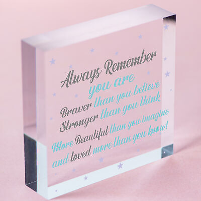 Braver Stronger Beautiful Quote Wallet Insert Friendship Gift Birthay Christmas