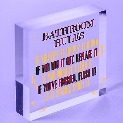 Bathroom Rules Marble Theme Home Decor Bathroom Toilet Sign Home Gift