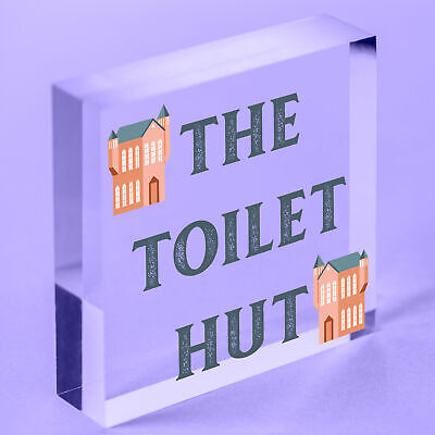 The Toilet Hut Shabby Chic Bathroom Sign Seaside Plaques Beach Nautical Gifts