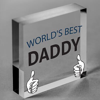 World's Best Daddy Hanging Plaque Sign Fathers Day Gift Cute Dads Love Present