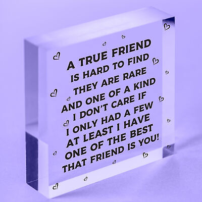 A True Friend Is Hard To Find Wooden Hanging Plaque Friendship Gift Thank You!