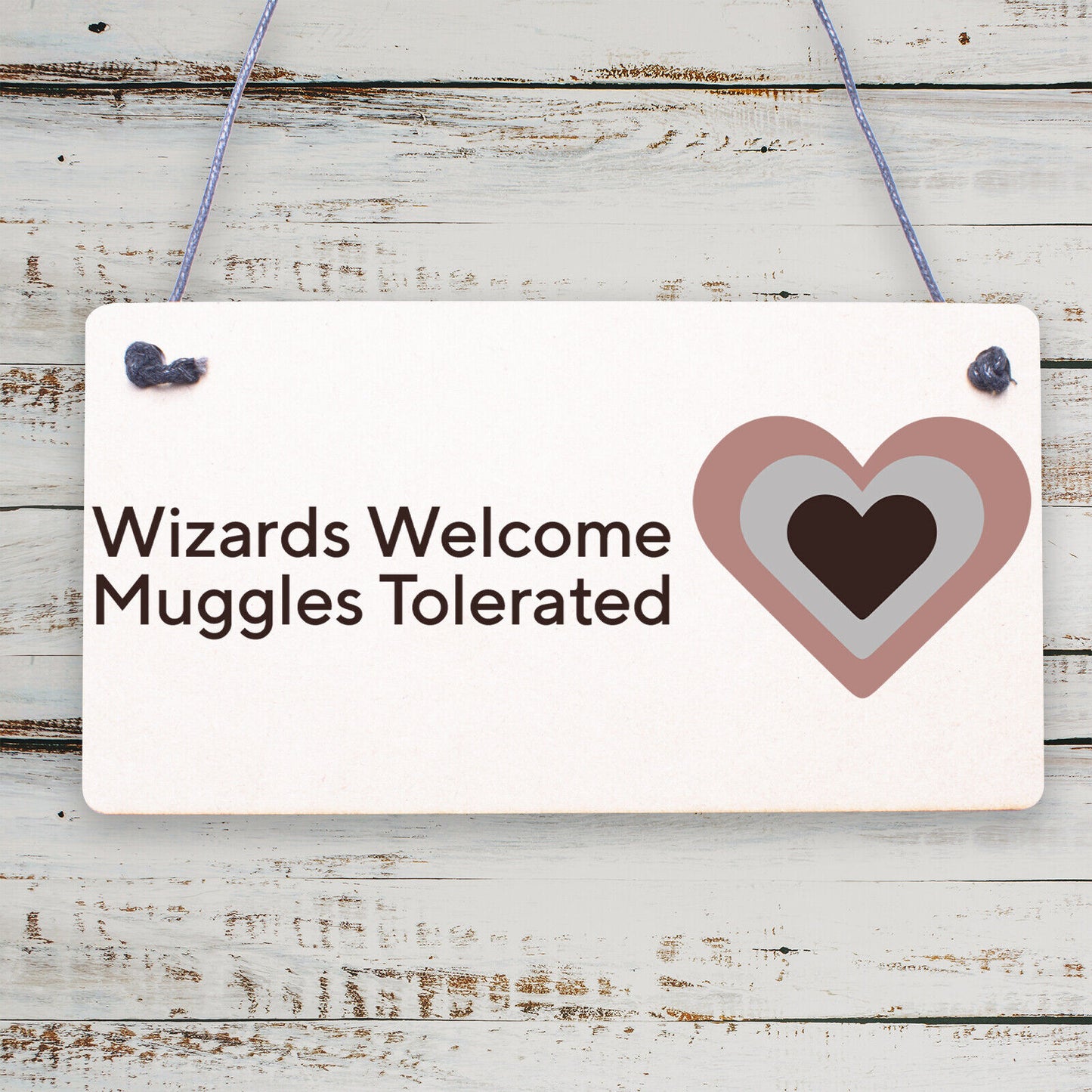 Wizards Welcome Muggles Tolerated Gift Hanging Plaque Magic Home Sign