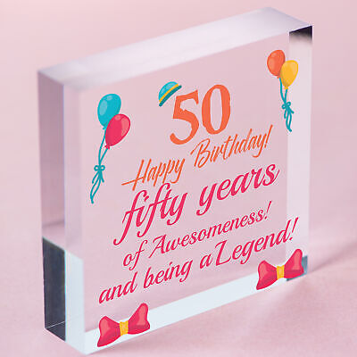 50th Birthday Gifts For Men Women Wood Heart Funny 50th Birthday Decorations