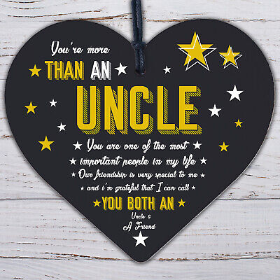 Uncle Friendship Gift Handmade Wooden Heart Birthday Gift Plaque Sign Keepsake