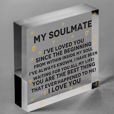 Soulmate Gifts For Him Her Plaque Anniversary Gift Wife Husband Boy Girl Friend