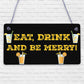 Novelty Be Merry Bar Sign Man Cave Pub Alcohol Gin Beer Christmas Gifts For Him