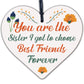 Thank You Sister Gift Best Friend Wood Heart Love Plaque Frendship Gift